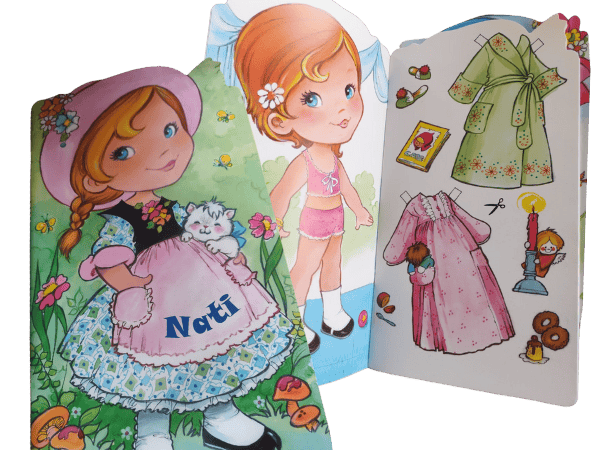 Muñeca de vestir Nati recortable retro
